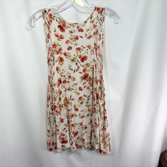 Forever21 Plus Size 3X Tank Top White Floral Print Racerback Crop Sleeveless 651 - Picture 2 of 8
